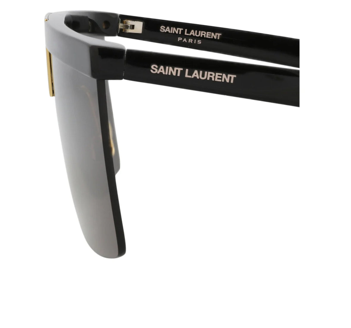 Saint Laurent Palace Unisex Sunglasses – Luxury Flat-Top Shield in Black & Gold, Made in Japan