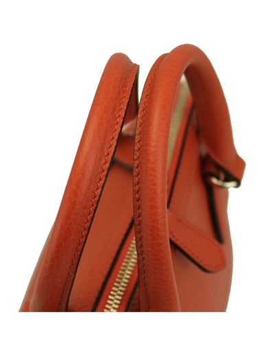 Gucci Orange Leather GG Charm Dome Two Way Satchel Bag