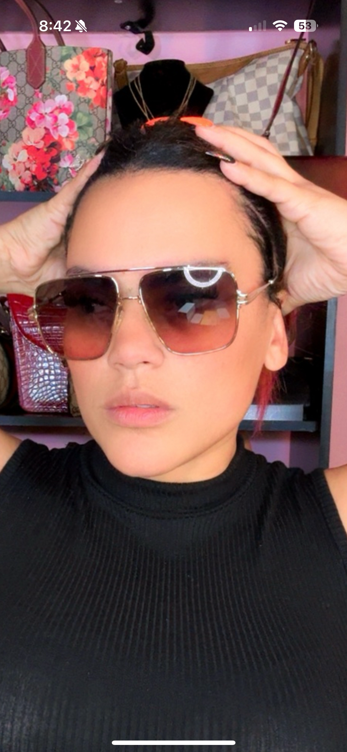 MARC JACOBS SUNGLASSES GOLD BLACK/BROWN PINK SF